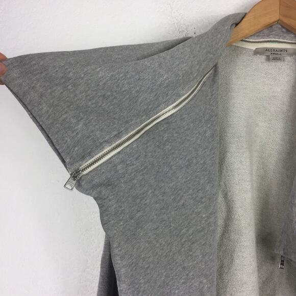 Allsaints Mila Dahlia Sweatshirt Cardigan Size XS Grey Oversized Knit Emo Grunge - Picture 9 of 14